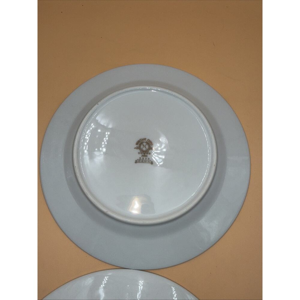 Noritake Dawn Set of 4 China Salad Plates 8-1/4" White Gold Trim 5930 Excellent - Picture 8 of 8
